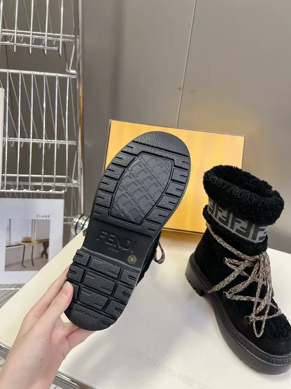 View 8 of Statement Knit Boots: Luxe Fendi-Inspired High-Tops with Plush Warmth