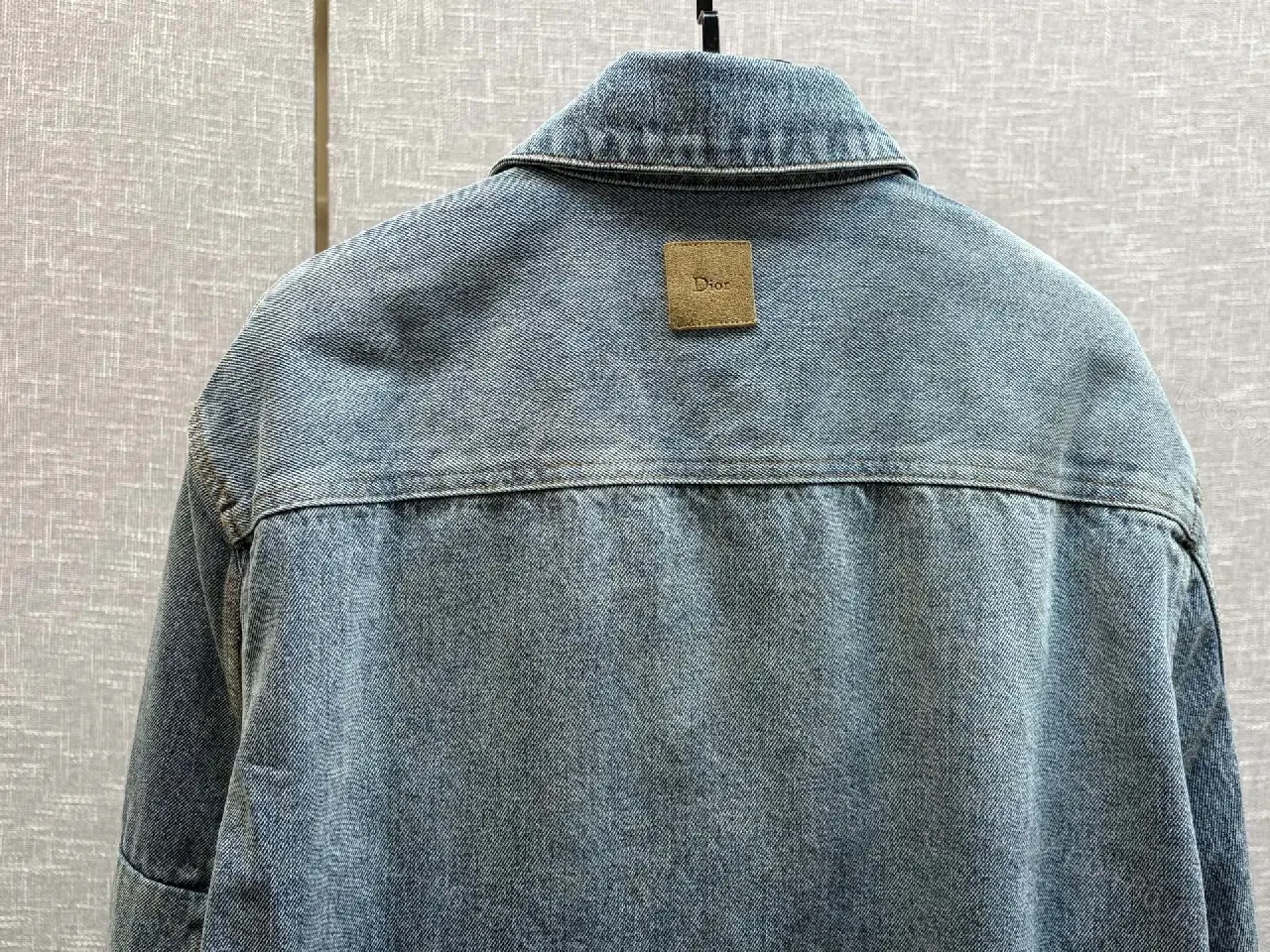 View 10 of Denim-Texture Button-Front Jacket: Subtle Luxury Unisex
