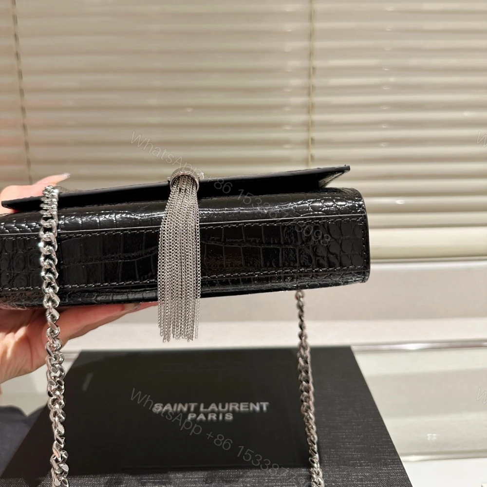 View 6 of Saint Laurent Kate Tassel Silver Hardware Black 19Cm