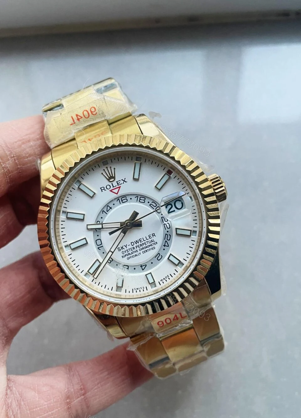 Noob FACTORY 1:1 Rolex Skydweller SS/YG Best Edition White Dial A23J — view 1