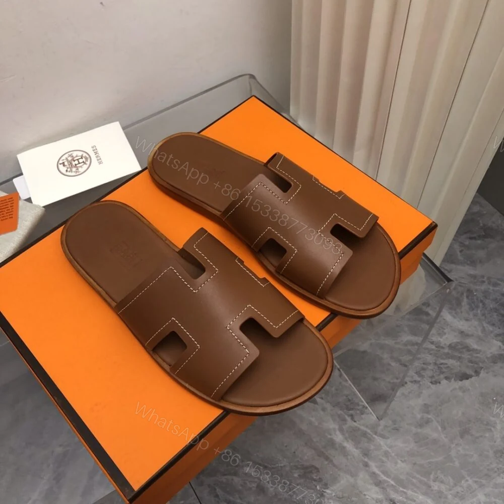 View 2 of Hermes Izmir Sandal Brown H221826ZHA3415