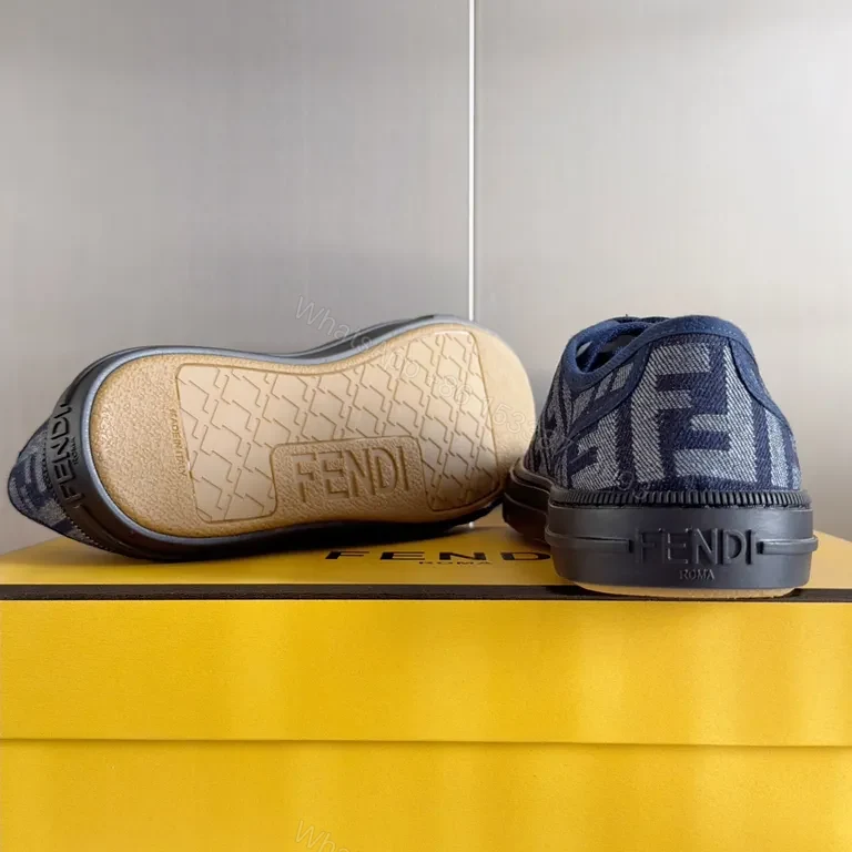 View 7 of Denim-Texture Fendi Sneakers: Luxe Monogram, All-Day Comfort