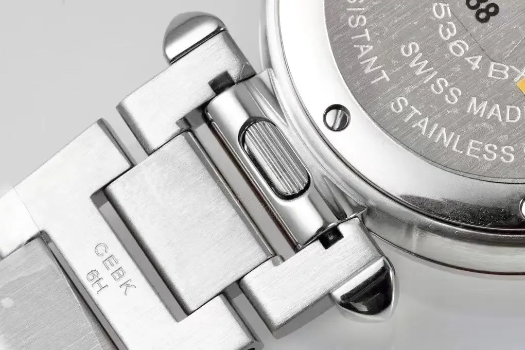 View 9 of GS Factory Cartier Pasha de Cartier Women’s Watch – Silver Dial, 30mm, Stainless Steel and Leather Straps, Swiss Quartz Movement (Cal.157)
