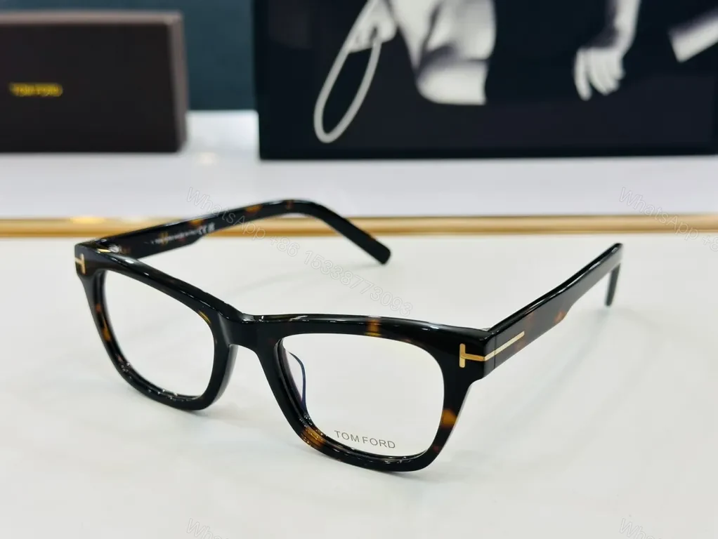View 5 of Black Acetate Eyeglasses | TOM FORD Luxury + Gold Accents, Full-Rim, All-Day Comfort