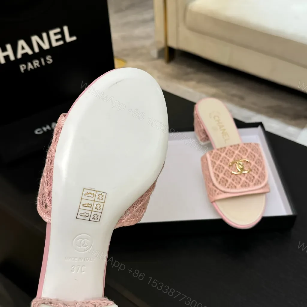 View 5 of Pink Embellished Slide + Jacquard Upper + Luxury Casual + All-Day Comfort + Slide