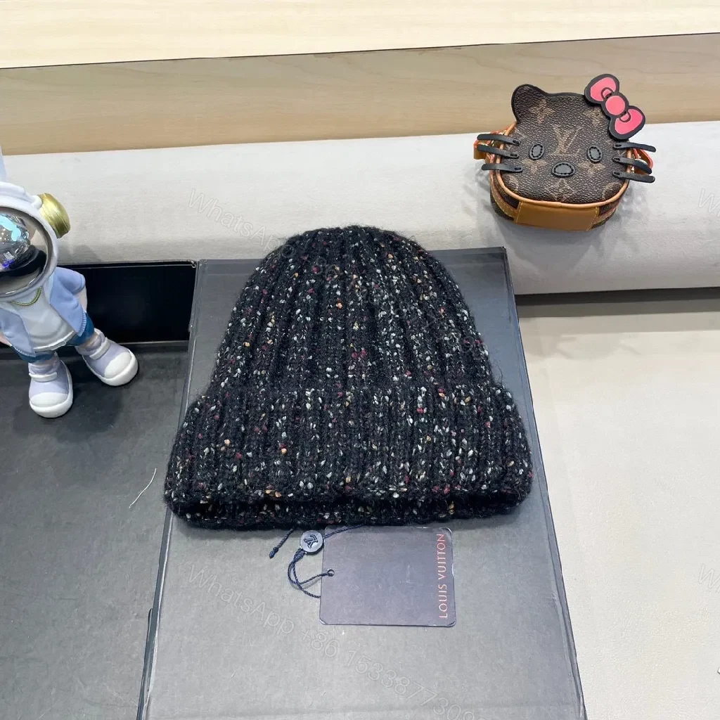 View 8 of Multicolor Bouclé Beanie with Subtle LV Accent