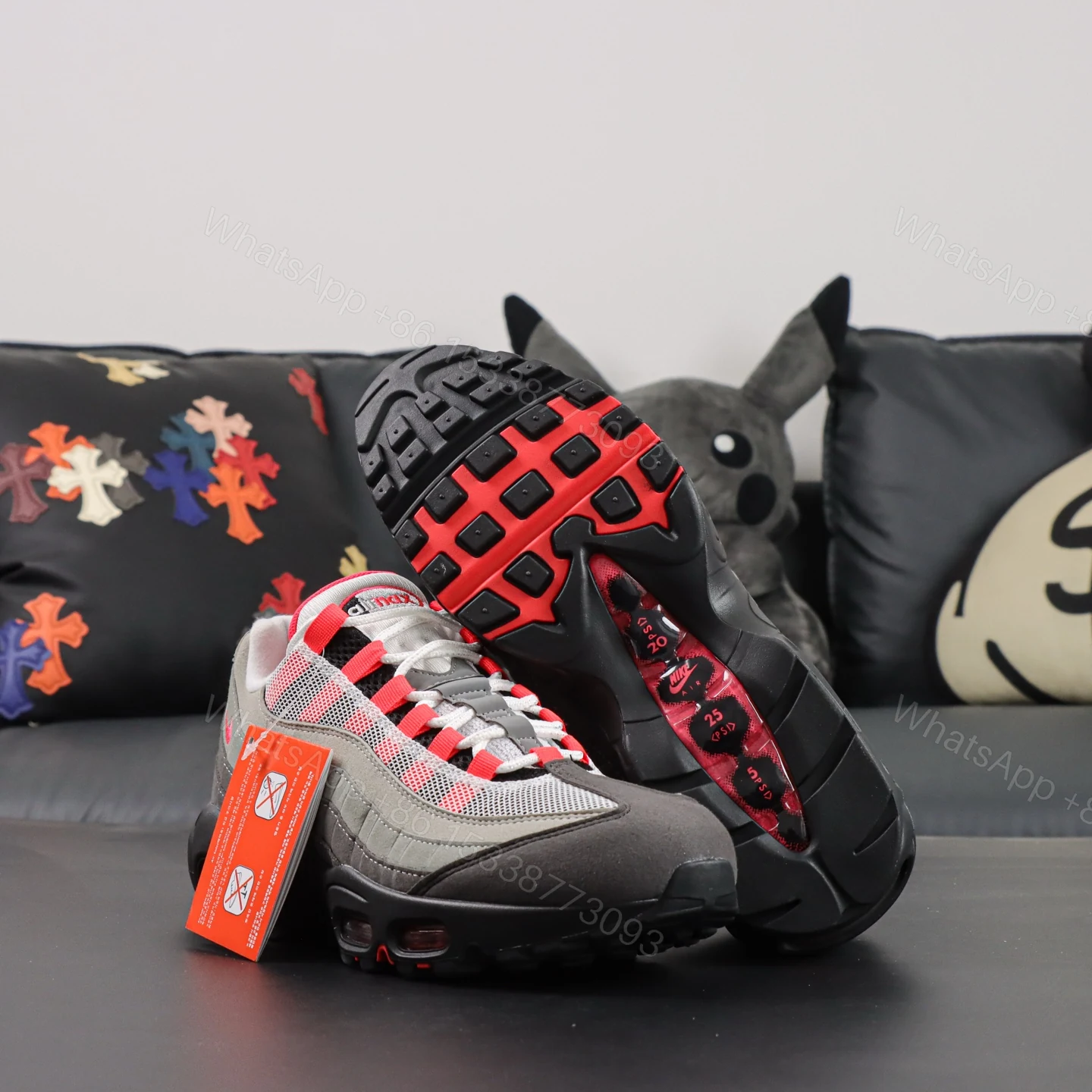 View 3 of Nike Air Max 95 OG Solar Red (2018) Reps