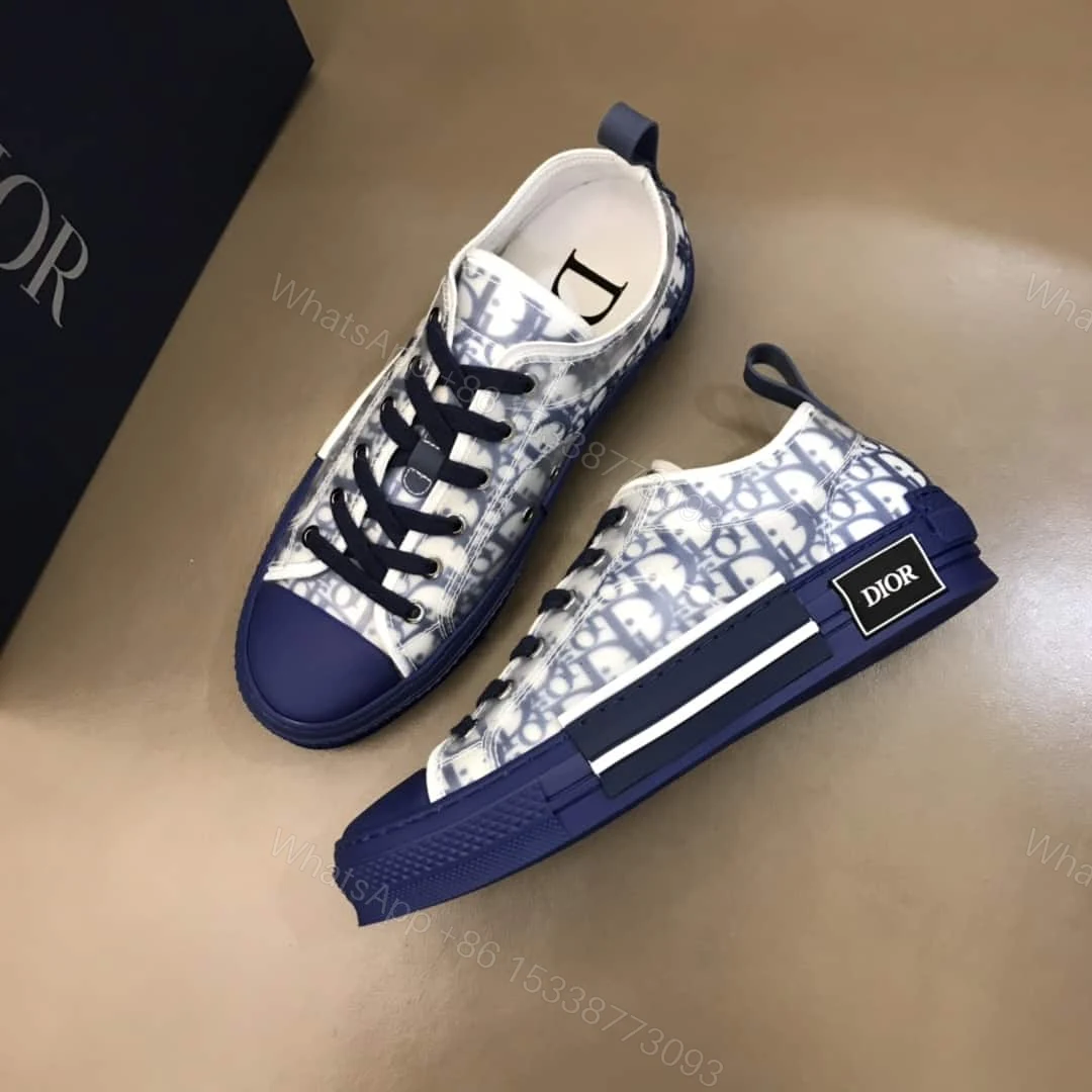 View 3 of DIOR B23 LOW-TOP SNEAKER IN BLUE DIOR OBLIQUE – CD28