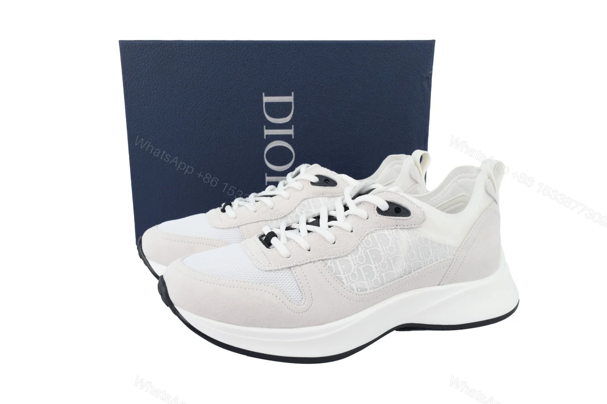 Dior B25 Runner White Oblique Suede 3SN259YTR_H069 — view 2
