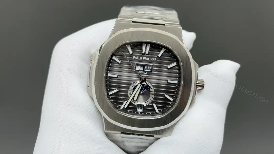 View 3 of Patek Super Clone Nautilus 5726/1A Grey Dial Steel Bracelet Premium 40MM PATEK-NAUT5726-GRY40-V2