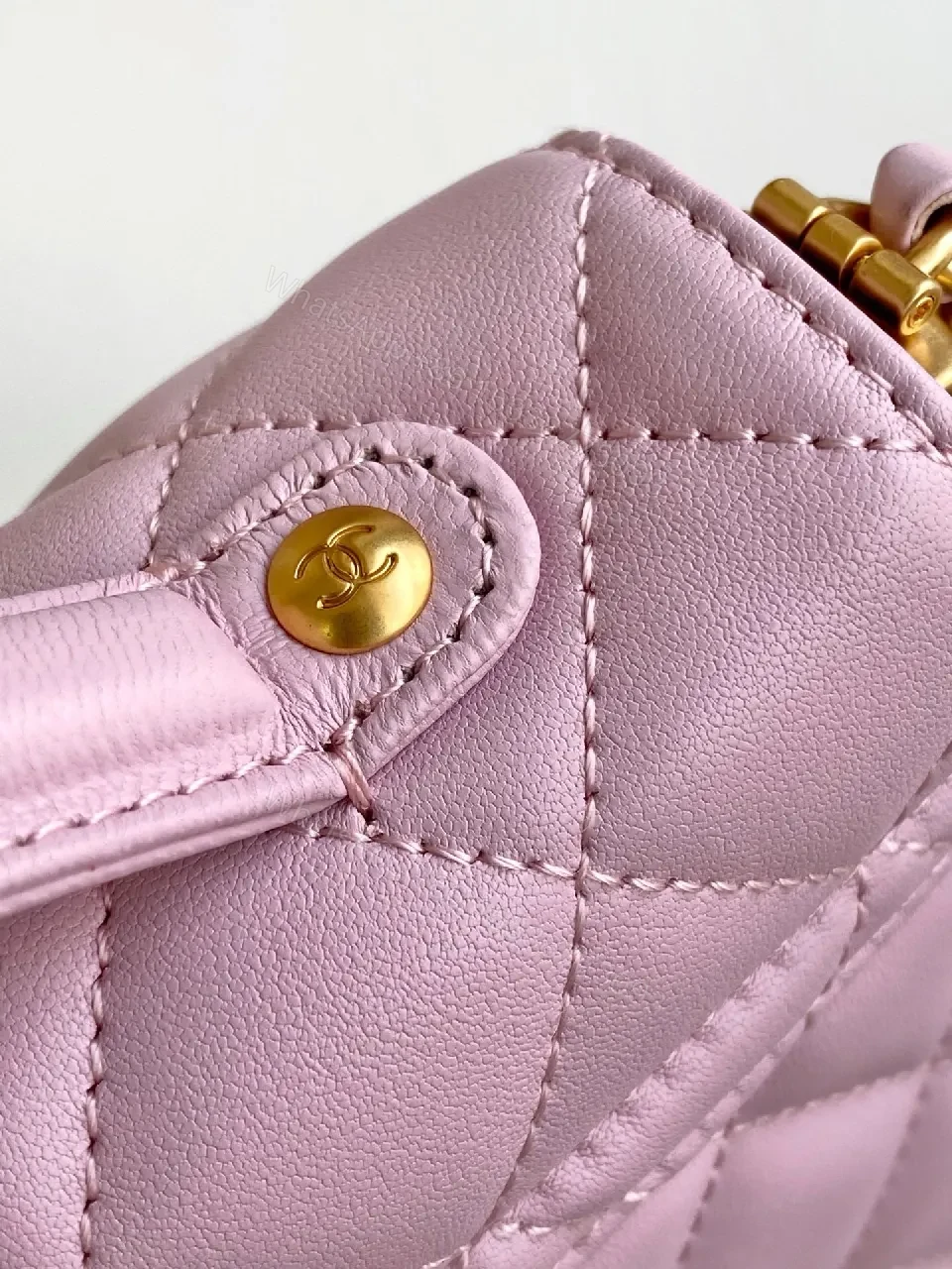 View 5 of Soft Pink Quilted Bag – Gold Hardware, Modern Elegance, Everyday