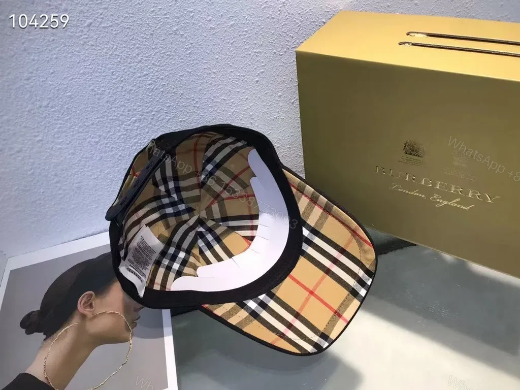 View 9 of Beige Burberry Cap: Subtle Luxury Cotton Twill Baseball Cap