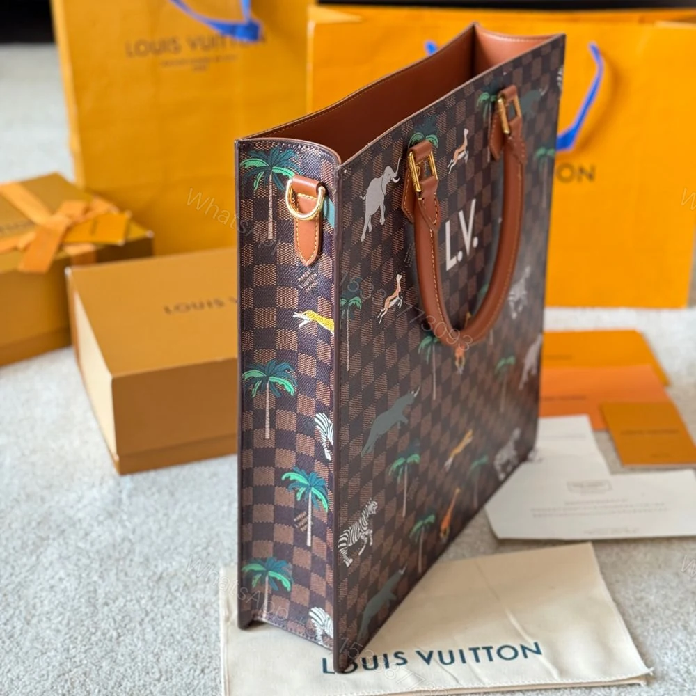 View 3 of Louis Vuitton Sac Plat x The Darjeeling Limited Damier Brown 40Cm