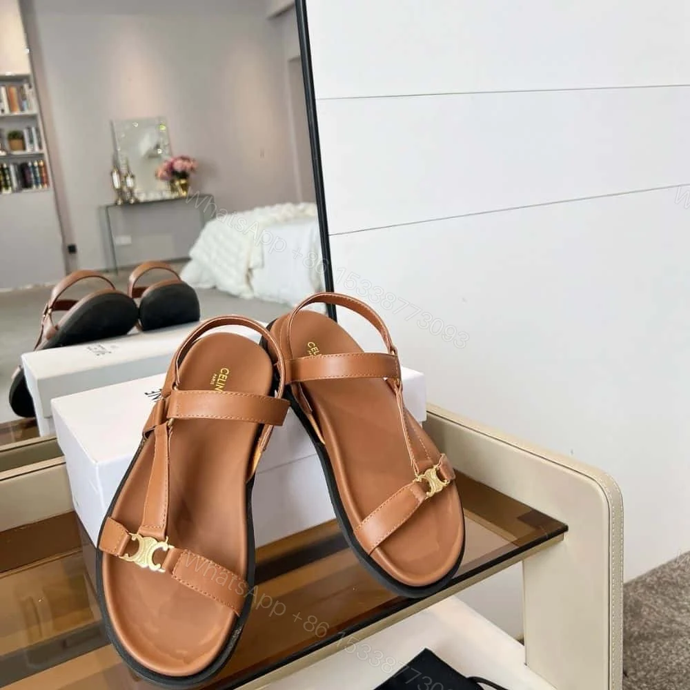 View 5 of CELINE MAUD SANDAL WITH TRIOMPHE LIGHT CARAMEL 362225042C 04IC