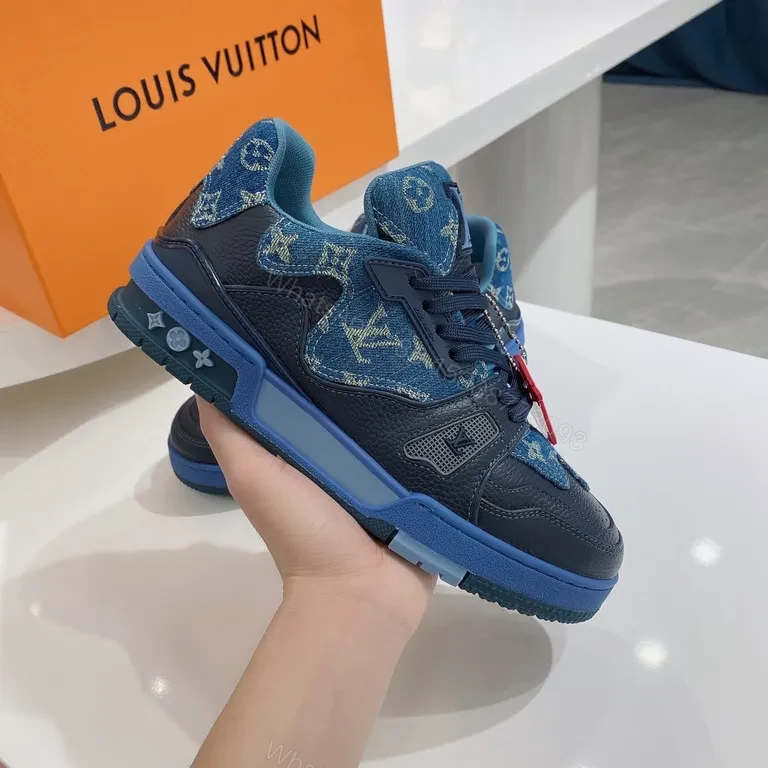 View 8 of Denim LV High-Top Sneakers: Luxury Texture, Everyday Comfort