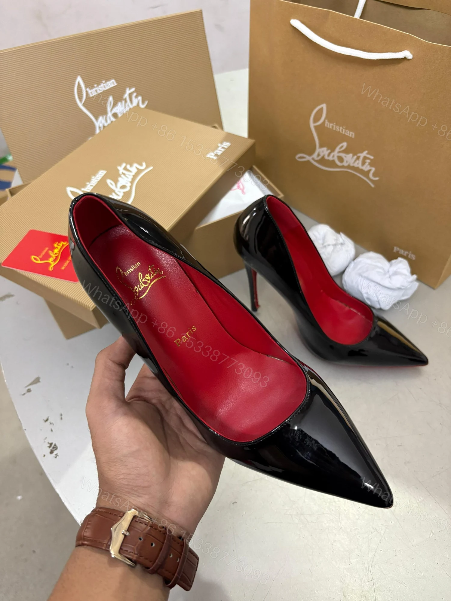 View 3 of First Copy Christian Louboutin Black Heels