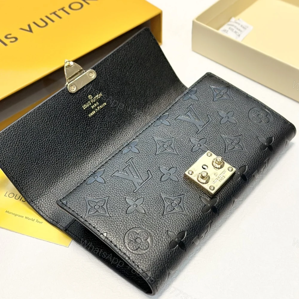 View 9 of LOUIS VUITTON SARAH WALLET MONOGRAM EMPREINTE BLACK 19CM M82638