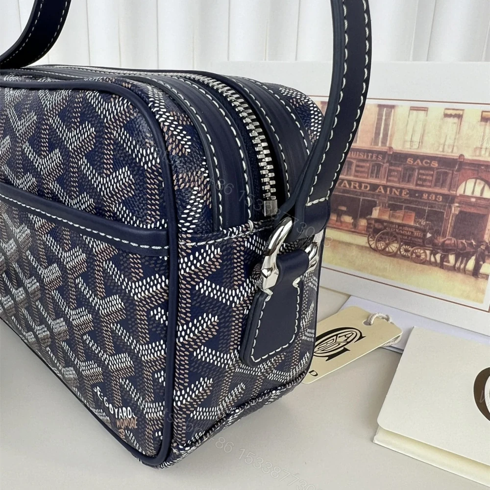 View 7 of 高仿Goyard*CAPVEP7相機郵差包深藍小號免檢版