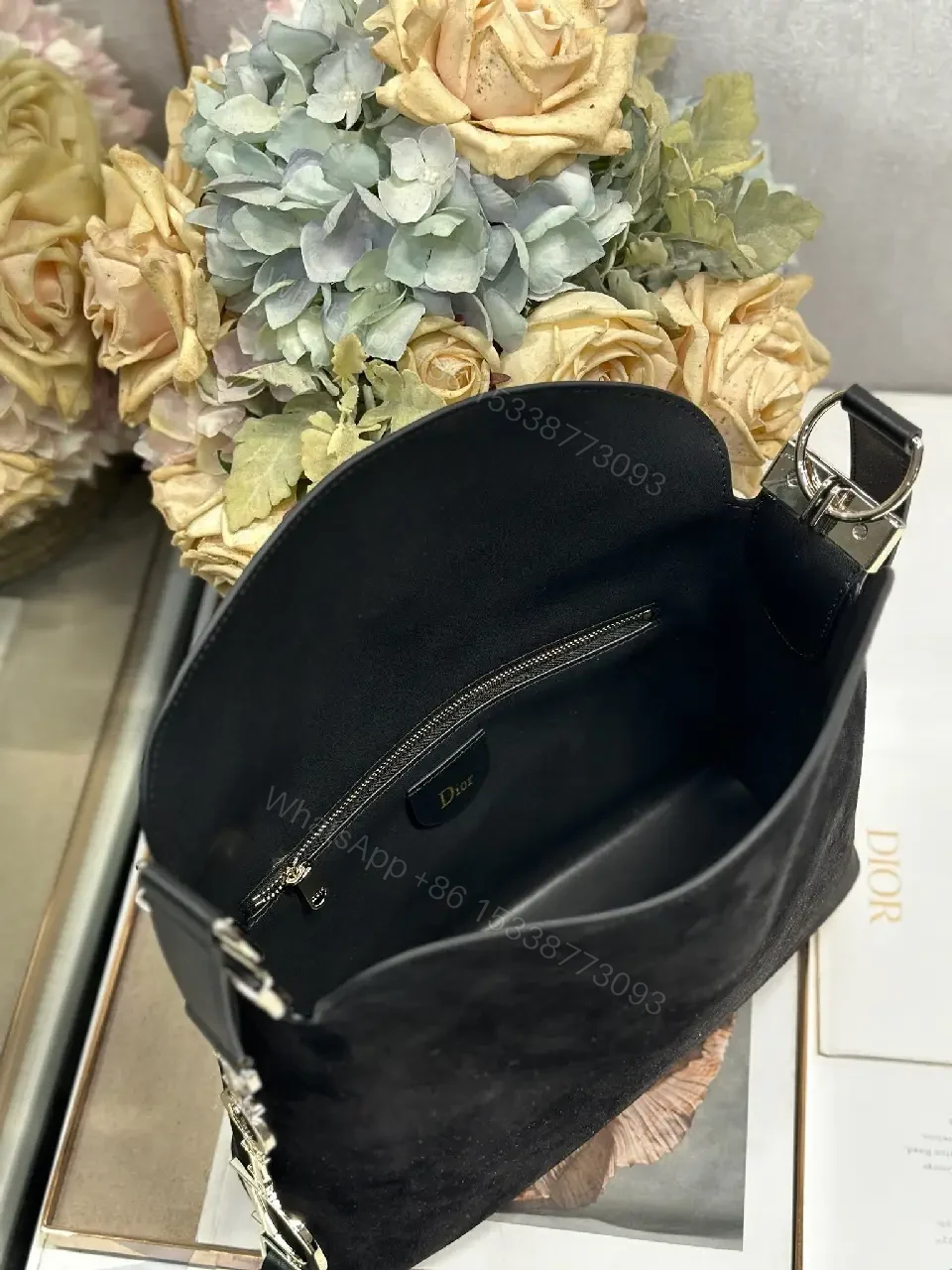 View 5 of Compact Black Diors Inspired Shoulder Bag: Everyday Luxury
