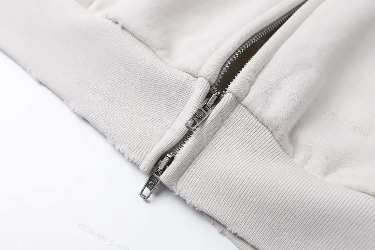 View 3 of Serene Off-White Stone Hoodie Jacket: Minimal, Luxe, Modern