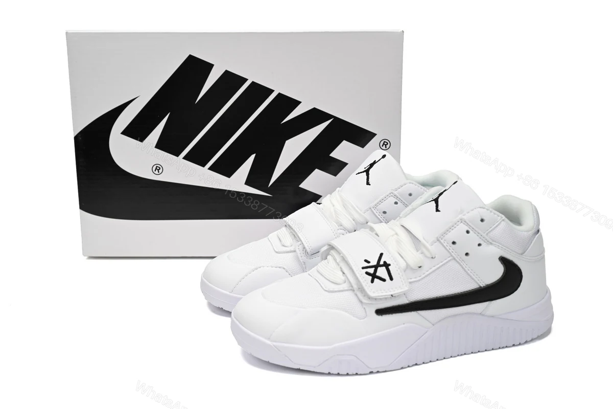 Travis Scott x Jordan Cut The Check Nice Kicks White Black FZ8117-492 — view 2