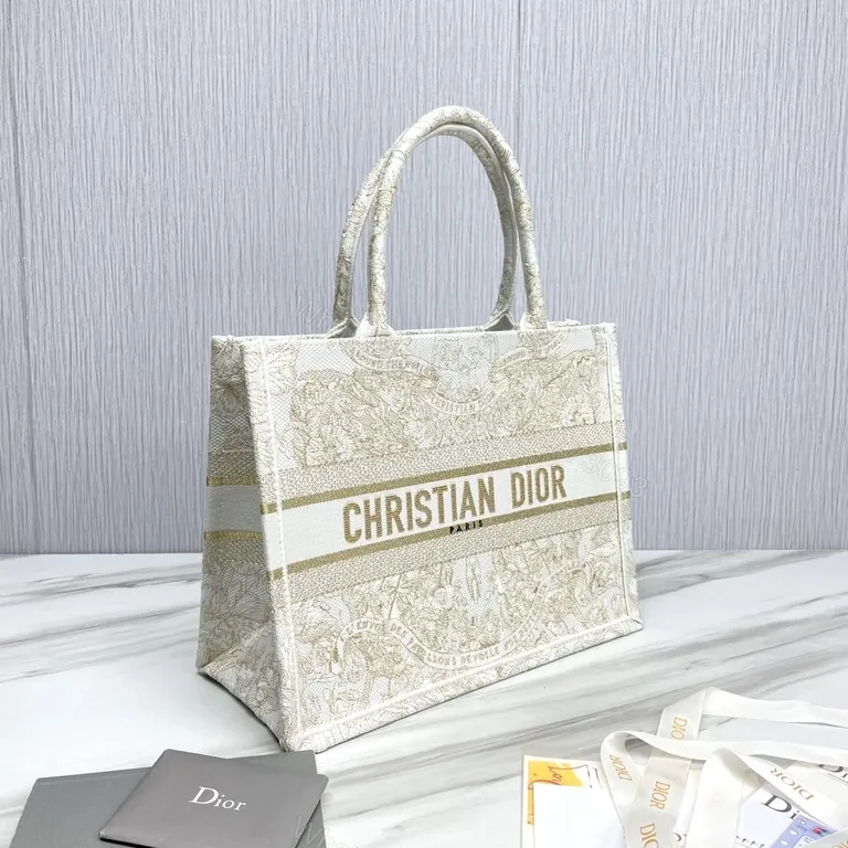 View 5 of Iconic Dior-Inspired Tote: Textured Canvas Luxury Tote