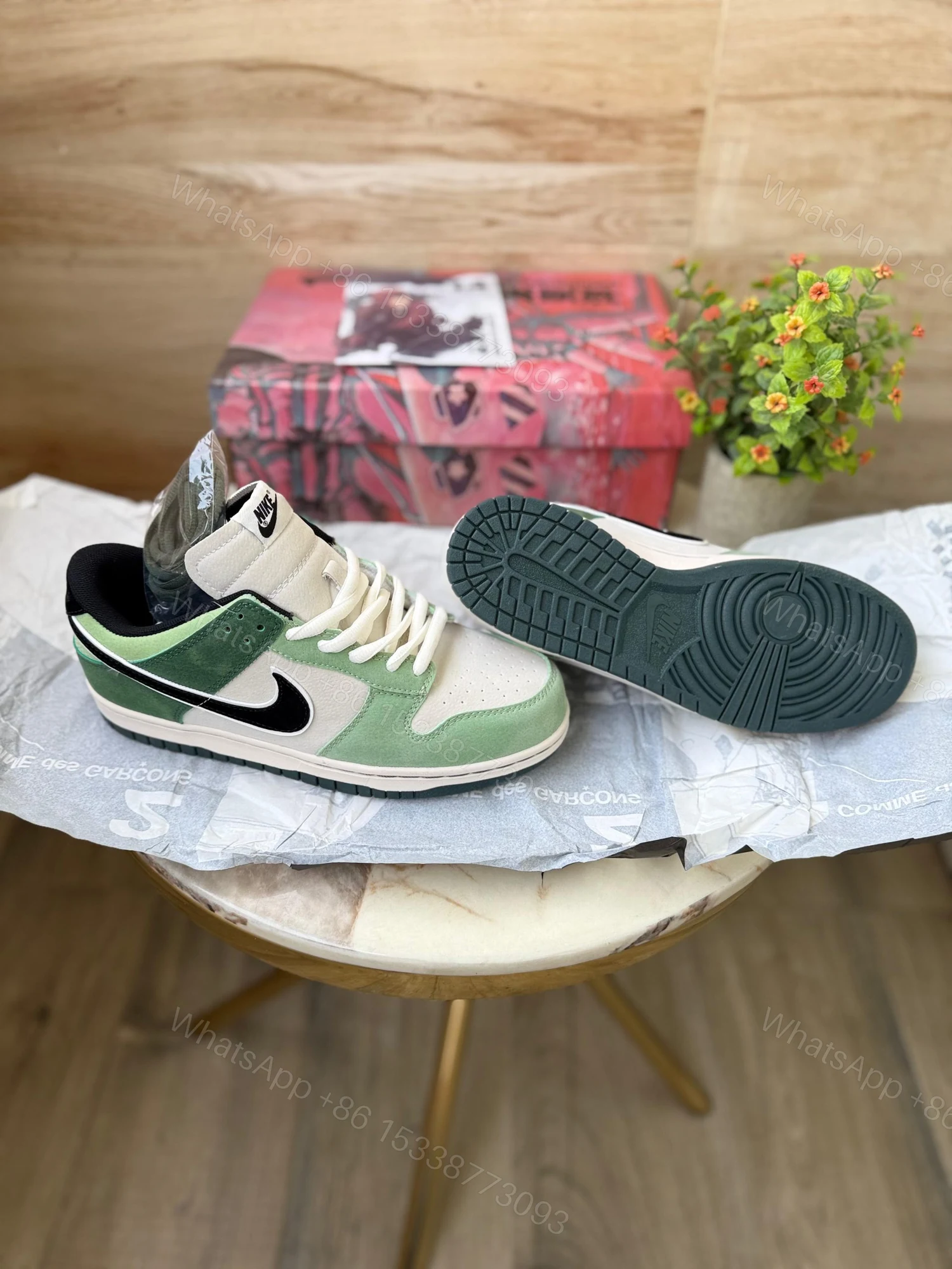 View 5 of FIRST COPY NIKE DUNK OTOMO OST DOUBLE GREEN BLACK