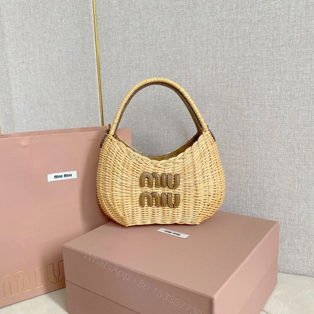View 2 of 高仿miumiu繆繆*5BC125竹編包菜籃子免檢版