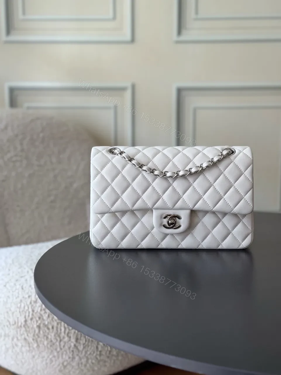 White Quilted Chain-Strap Flap Bag: Luxe Everyday Style — view 1