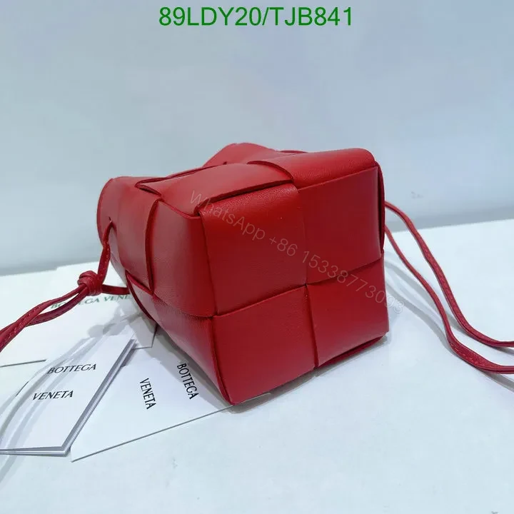 View 7 of Bottega Veneta Red Cassette Bucket Shoulder Bag LK7475