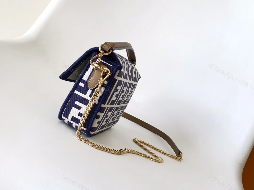 View 7 of Navy Monogram Crossbody: Luxe Navy-Cream, Gold Hardware, Compact Chic
