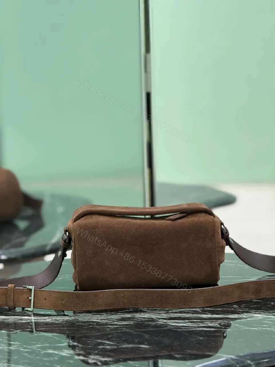 View 7 of Brown Suede-Texture Belt Bag — Minimal Hardware, Luxe Utility