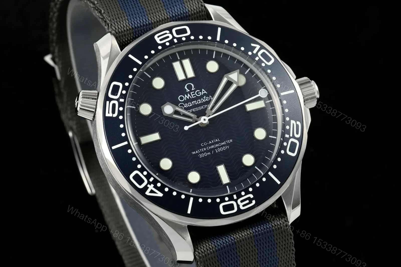View 2 of Omega Seamaster Diver 300M 007 Edition 60th Anniversary 42mm Blue Dial Stainless Steel Bracelet Automatic OMG-SM300-007-60TH-42MM-STEEL