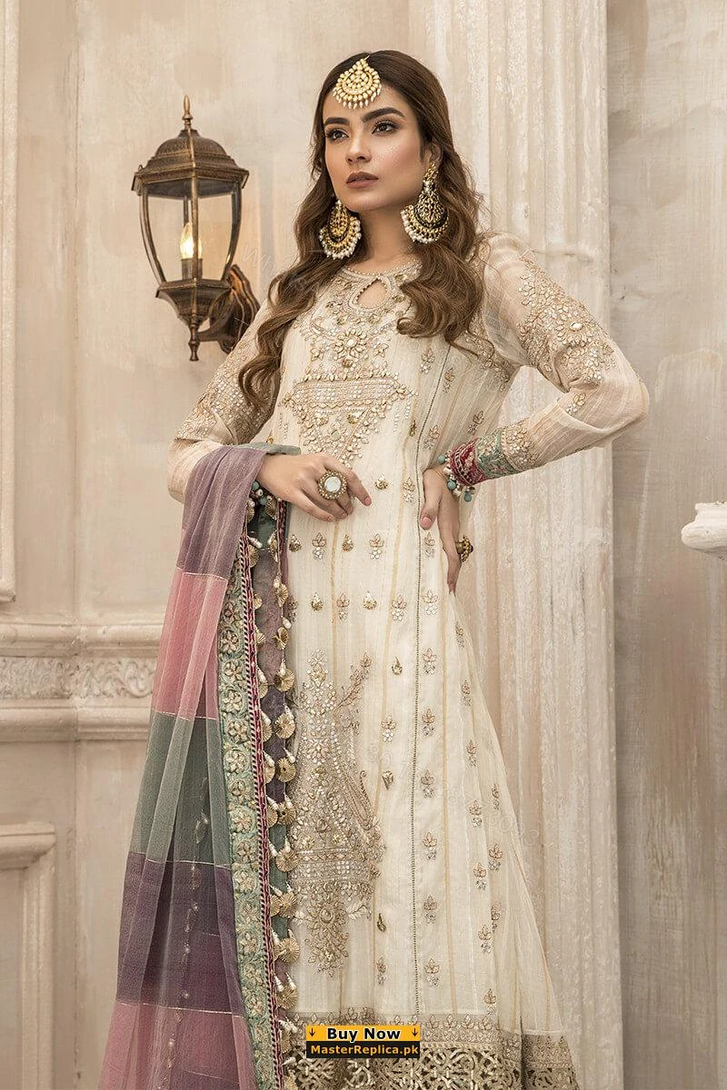 Maria B Off White Wedding Suit Master Replica 2020 — view 1