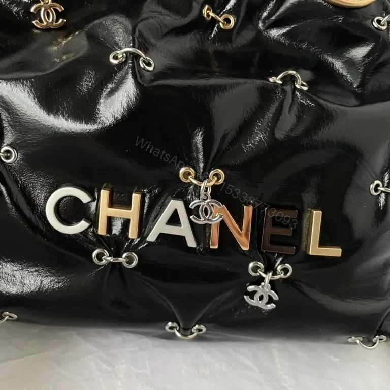 View 9 of Chanel-Inspired Quilted Mini Bag with Gold Chain