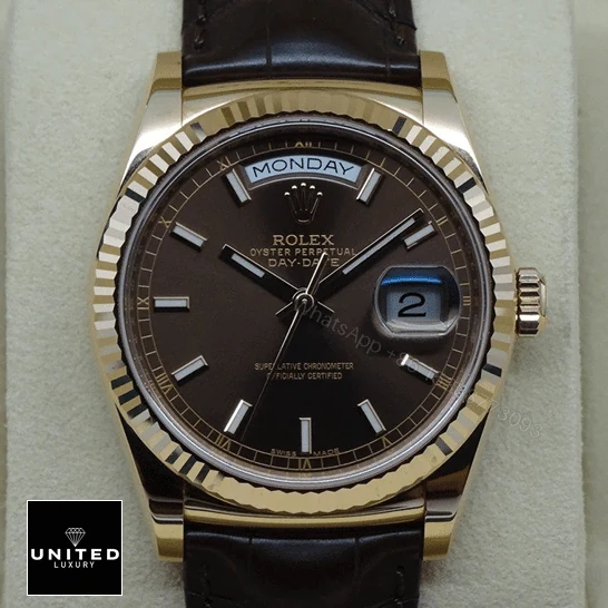 View 6 of Rolex Day-Date 118135 V5 Brown Dial Replica