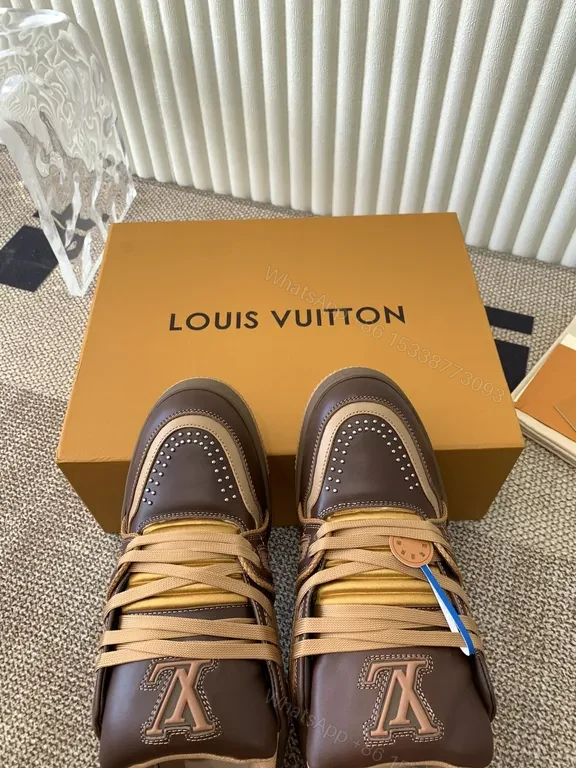View 7 of Bold Leather LV-Style High-Tops: Lux Comfort Sneakers
