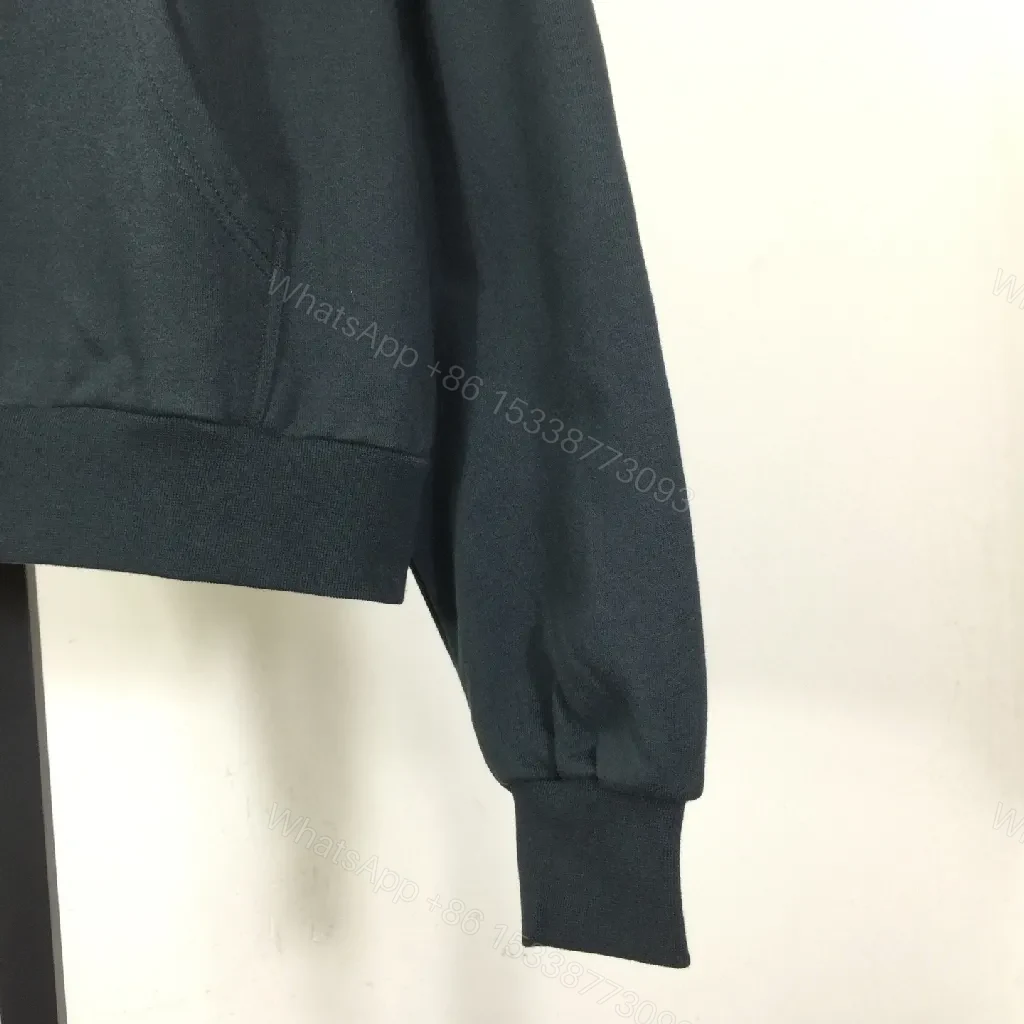 View 5 of White-on-Black Luxury Hoodie with Scripted Logo