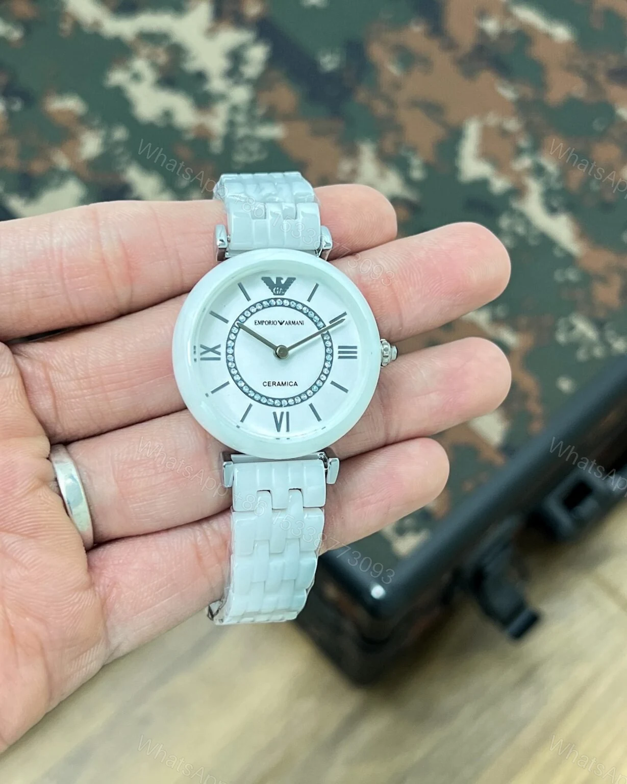 Emporio Armani Ceramica AR1486 White Dial Quartz 40mm — view 1