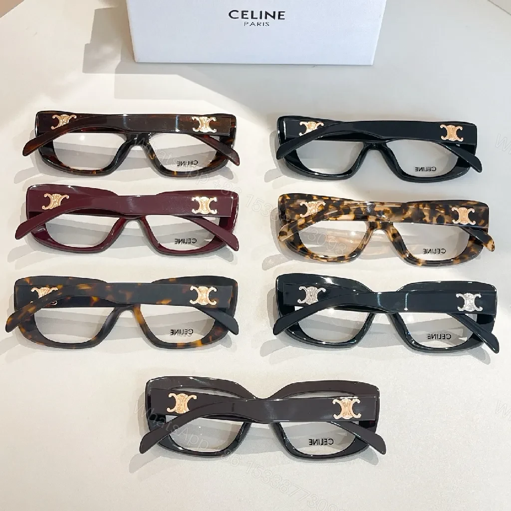View 5 of Bold Black Acetate Rectangle Eyeglasses with Gold Branding