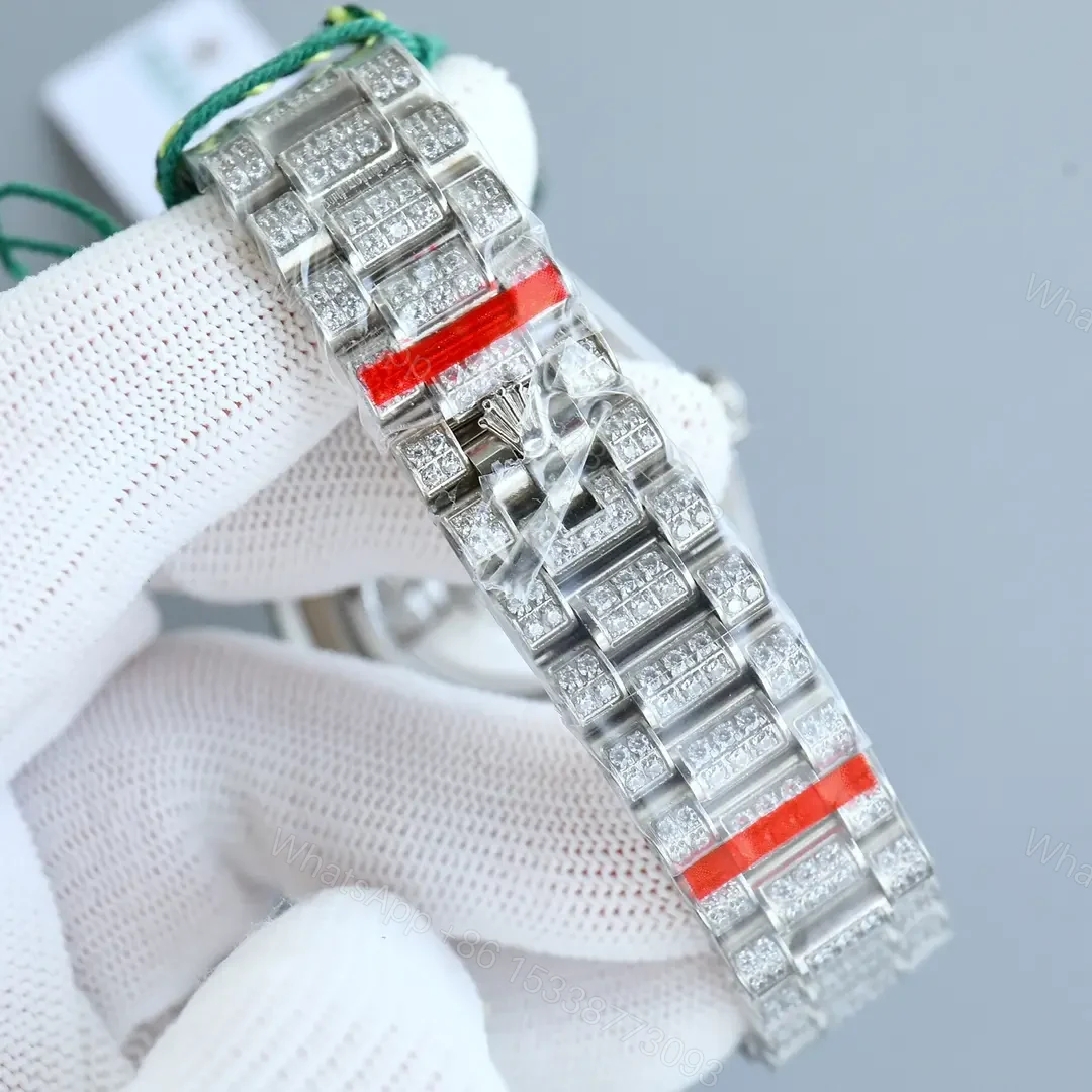 View 9 of Premium Rolex Datejust Full Diamond Silver replica 41MM President Bracelet Edition rolex-datejust-full-diamond-silver-replica-41mm