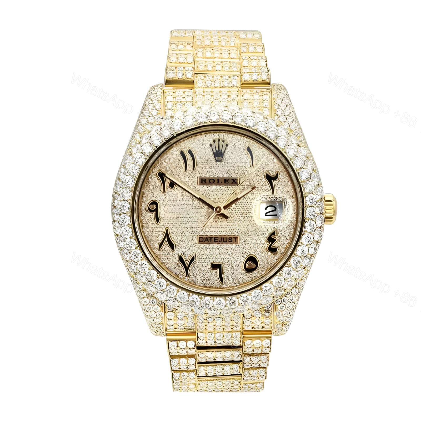 Rolex Arabic Dial Iced Out 116300 Replica — view 1