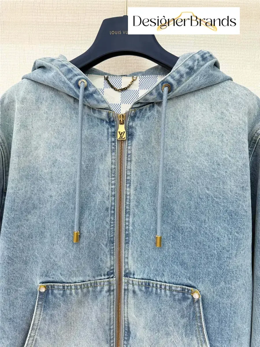 View 2 of Denim Hoodie Jacket: Signature Detailing, Luxe Streetwear