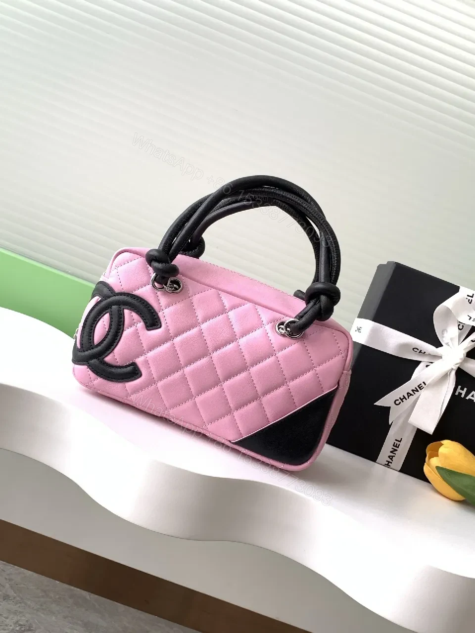 Pink Quilted Handbag: Lux Metallic Detail, Compact Chic Bag — view 1