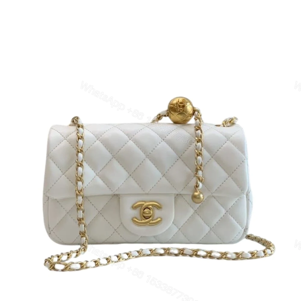 Chanel Quilted Mini CC Pearl Crush Rectangular Flap White 20Cm — view 1