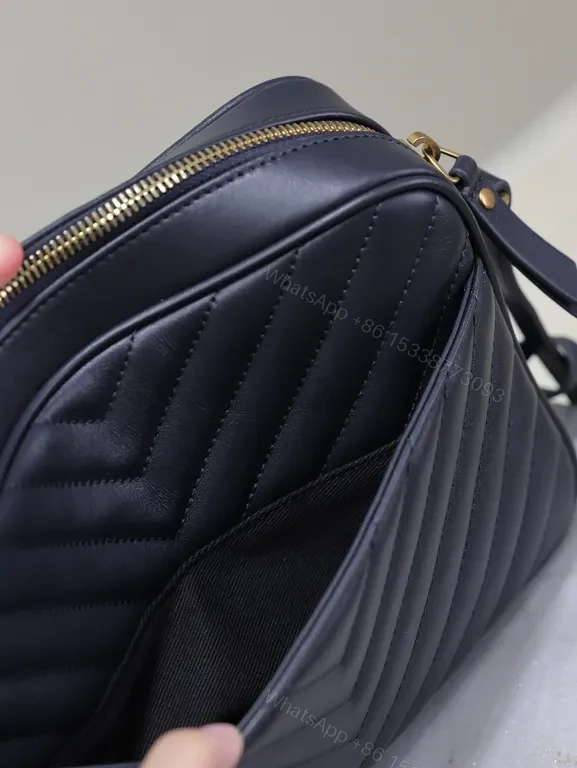 View 4 of Chic Quilted Crossbody with Gold Monogram - Luxury Bag