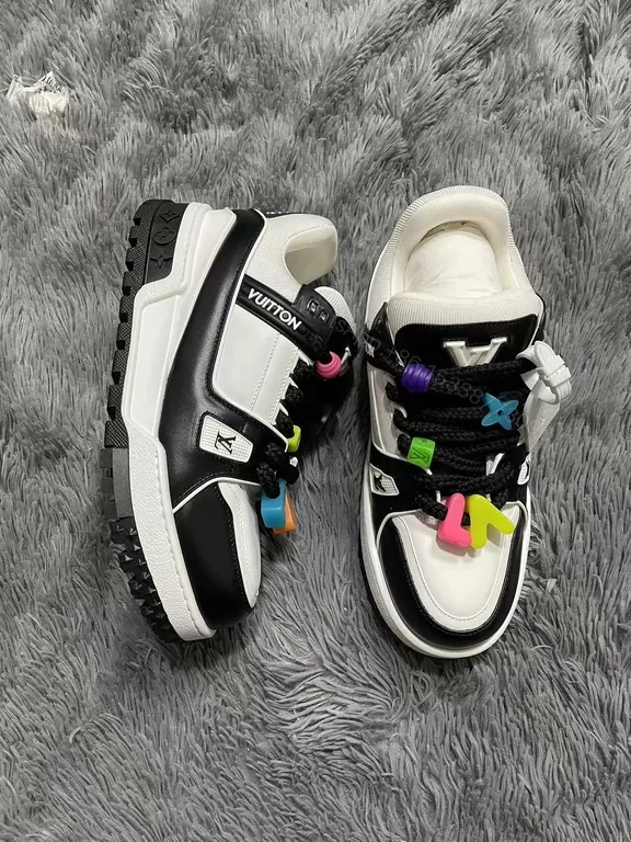 View 8 of Bold Contrast Luxe Sneaker: LV-Inspired Strap, All-Day Comfort
