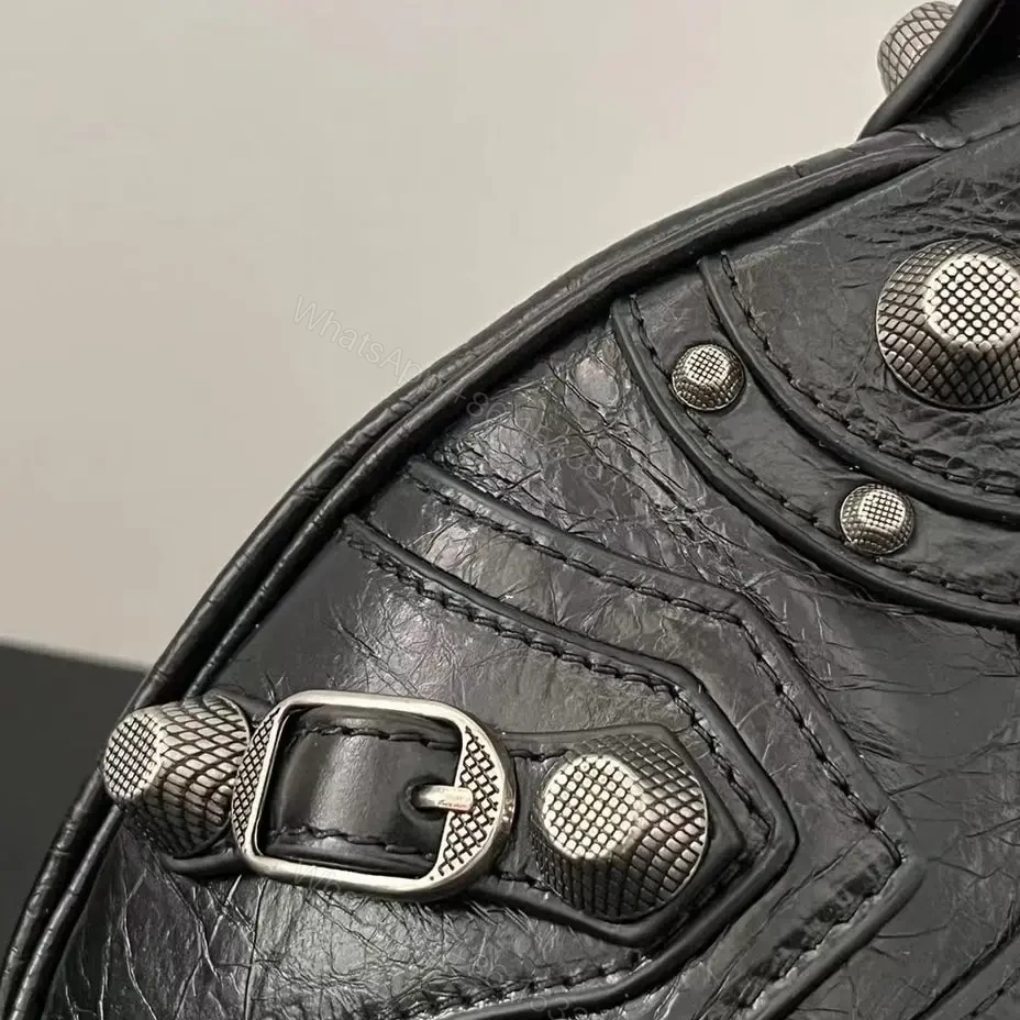 View 11 of 高仿Balenciaga*LeCagole朋克單肩包黑色S