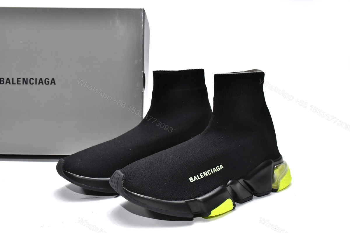 Balenciaga Speed Trainer Black Green — view 2