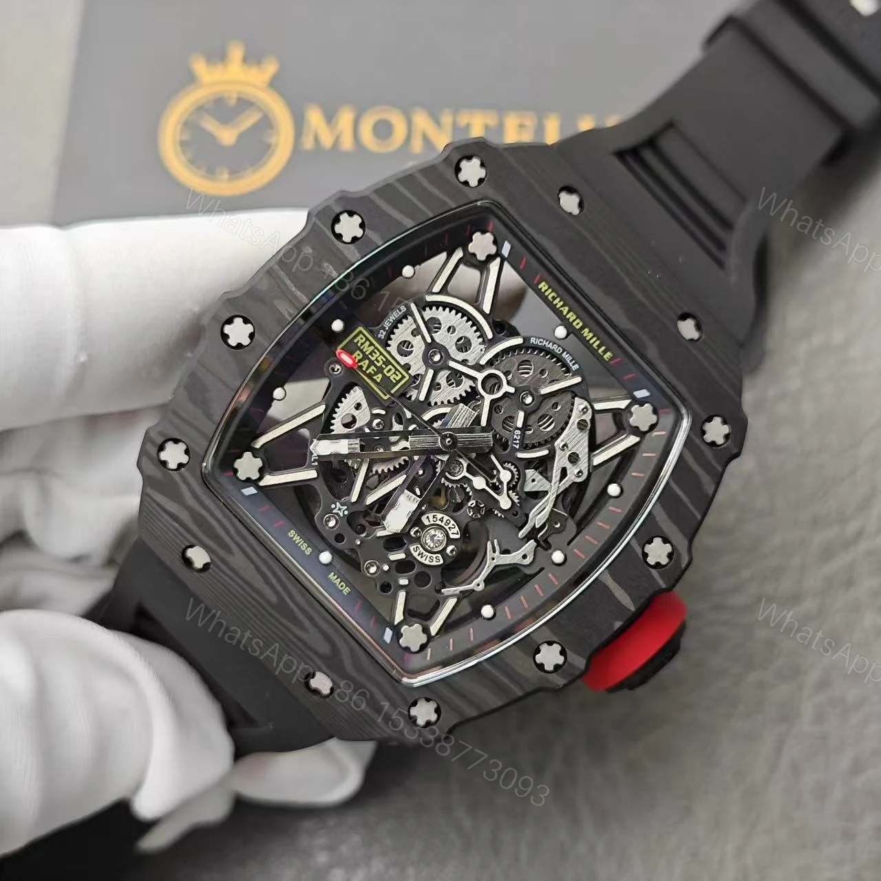 View 7 of Replica Richard Mille RM35-02 Black Carbon Fiber